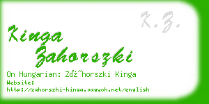 kinga zahorszki business card